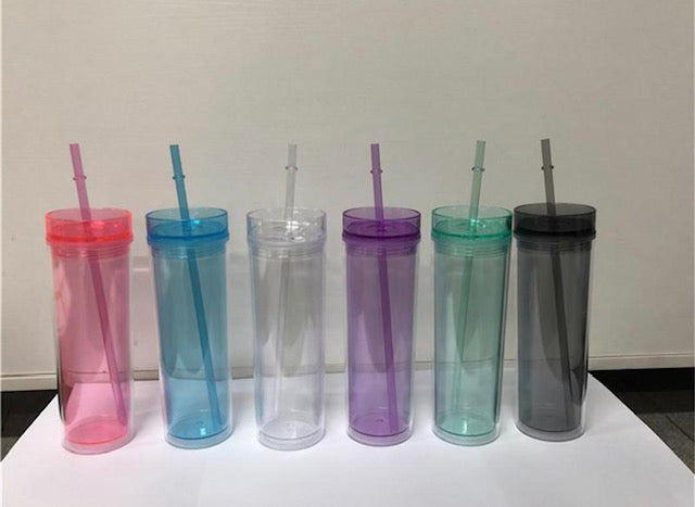 16OZ Acrylic Tumbler W/ Straw - Colours