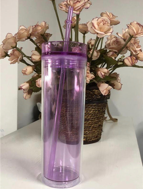 16OZ Acrylic Tumbler W/ Straw - Colours