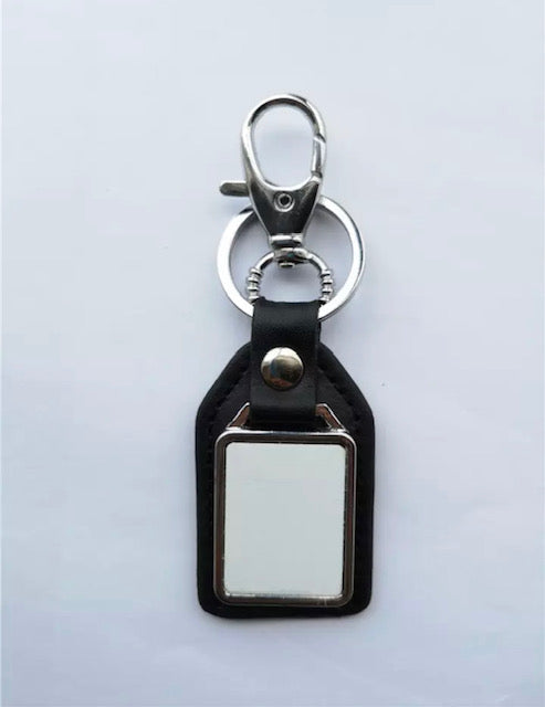 Black Rectangle PU Keychain - for Sublimation