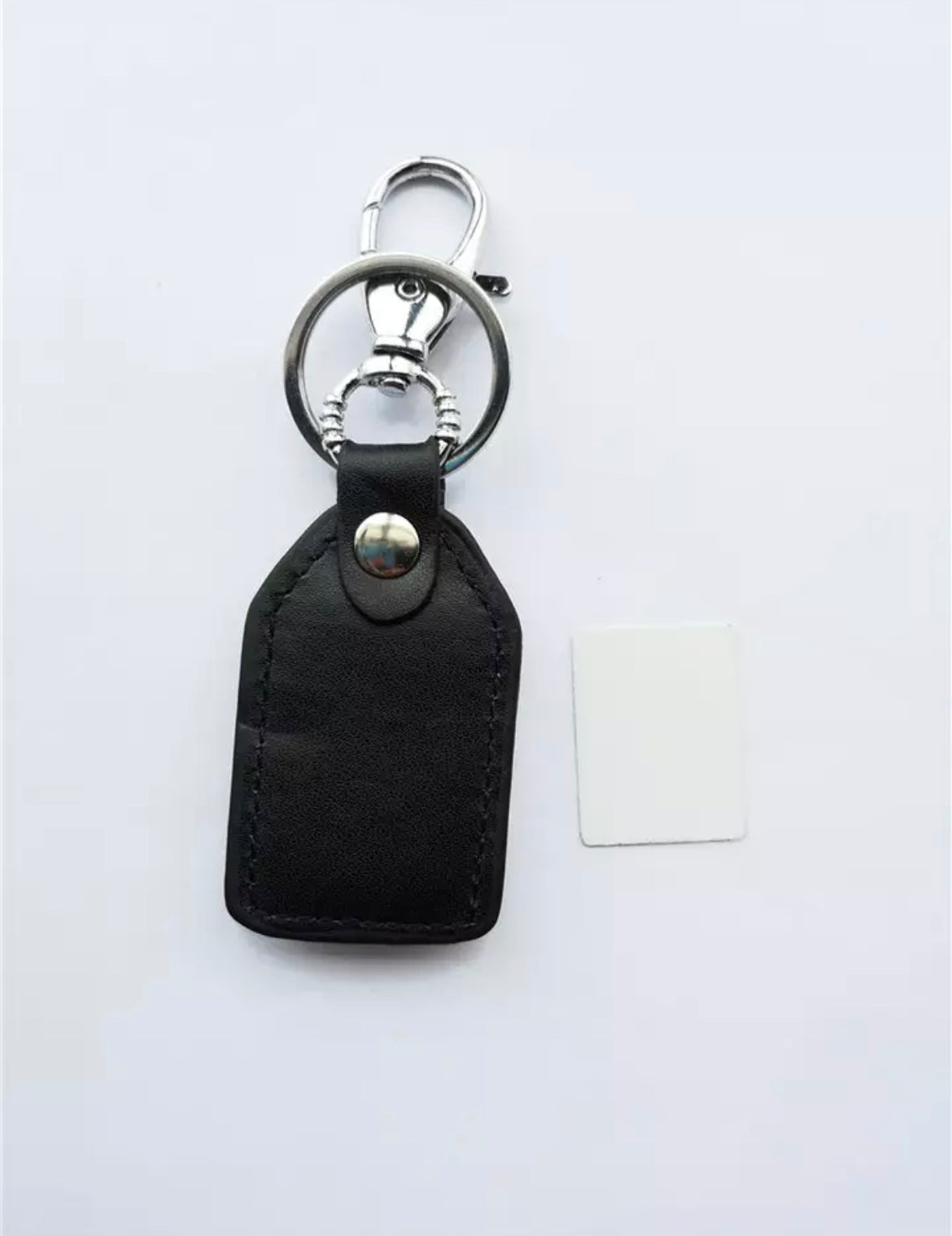 Black Rectangle PU Keychain - for Sublimation