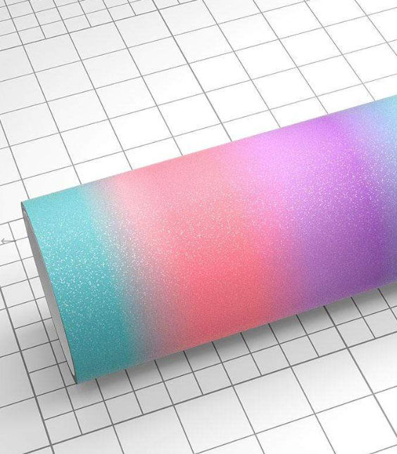 TECKWRAP Glitter Rainbow Stripes Adhesive Vinyl