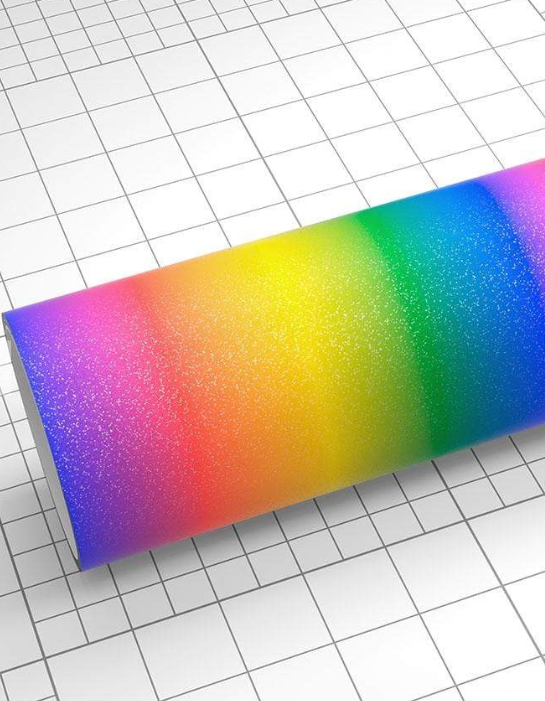 TECKWRAP Glitter Rainbow Stripes Adhesive Vinyl