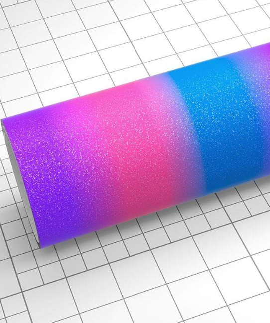 TECKWRAP Glitter Rainbow Stripes Adhesive Vinyl