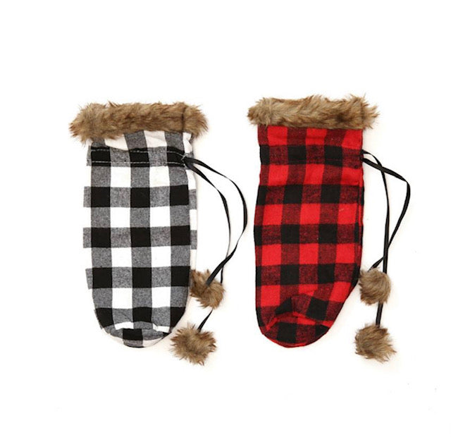 Buffalo Plaid Wine Bags